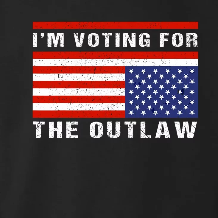 Im Voting For The Outlaw Funny Trump Maga 2024 Toddler Hoodie