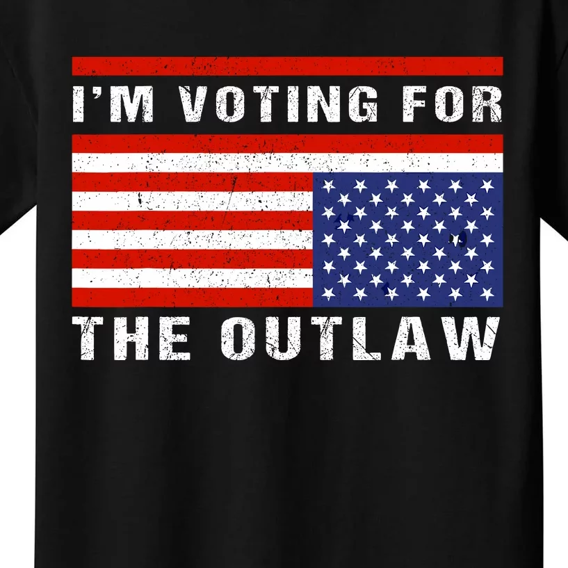 Im Voting For The Outlaw Funny Trump Maga 2024 Kids T-Shirt