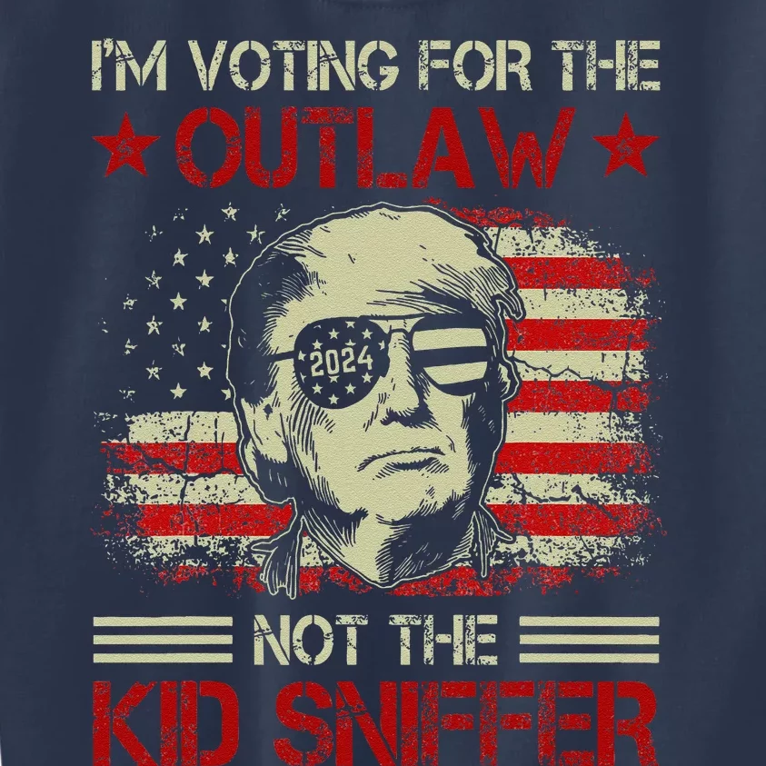 IM Voting For The Outlaw Not The Sniffer Trump 2024 Kids Sweatshirt