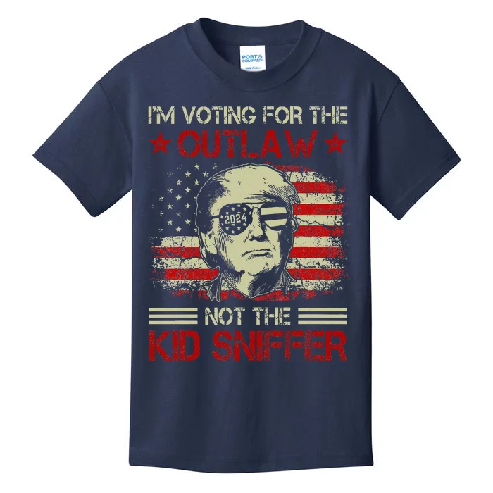 IM Voting For The Outlaw Not The Sniffer Trump 2024 Kids T-Shirt