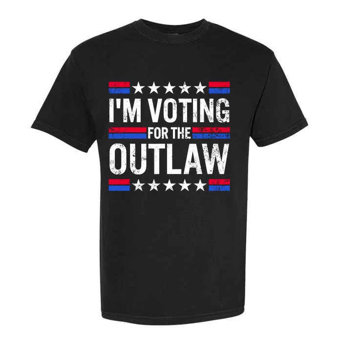 Im Voting For The Outlaw Funny Trump Maga 2024 Garment-Dyed Heavyweight T-Shirt