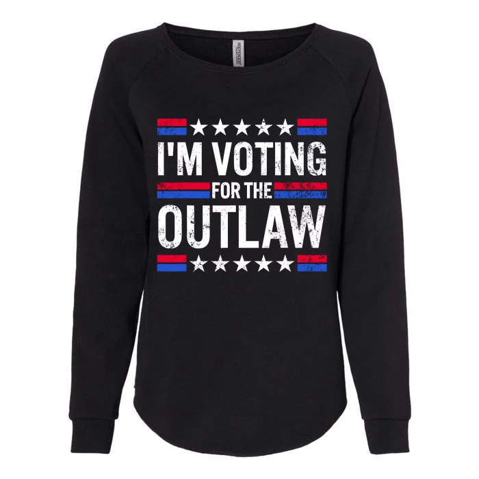 Im Voting For The Outlaw Funny Trump Maga 2024 Womens California Wash Sweatshirt