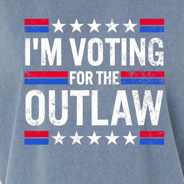 Im Voting For The Outlaw Funny Trump Maga 2024 Garment-Dyed Women's Muscle Tee