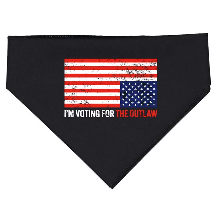 Im Voting For The Outlaw Funny Trump Maga 2024 USA-Made Doggie Bandana