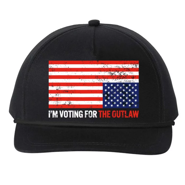 Im Voting For The Outlaw Funny Trump Maga 2024 Snapback Five-Panel Rope Hat