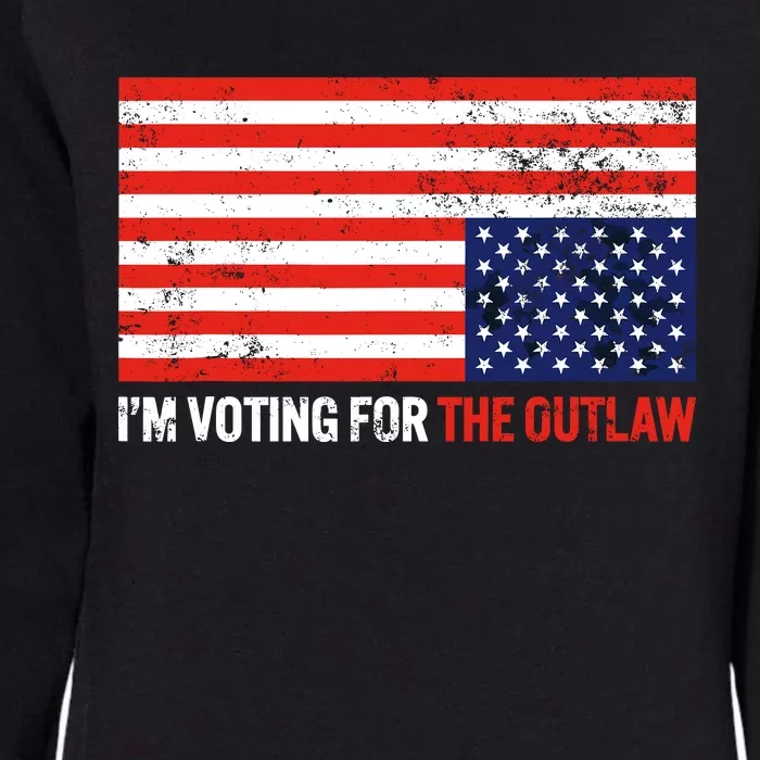 Im Voting For The Outlaw Funny Trump Maga 2024 Womens California Wash Sweatshirt