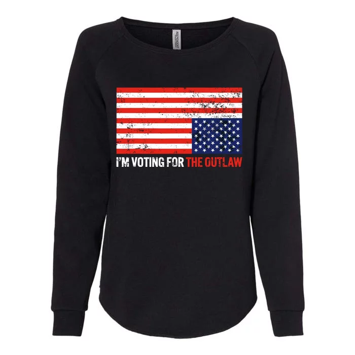 Im Voting For The Outlaw Funny Trump Maga 2024 Womens California Wash Sweatshirt