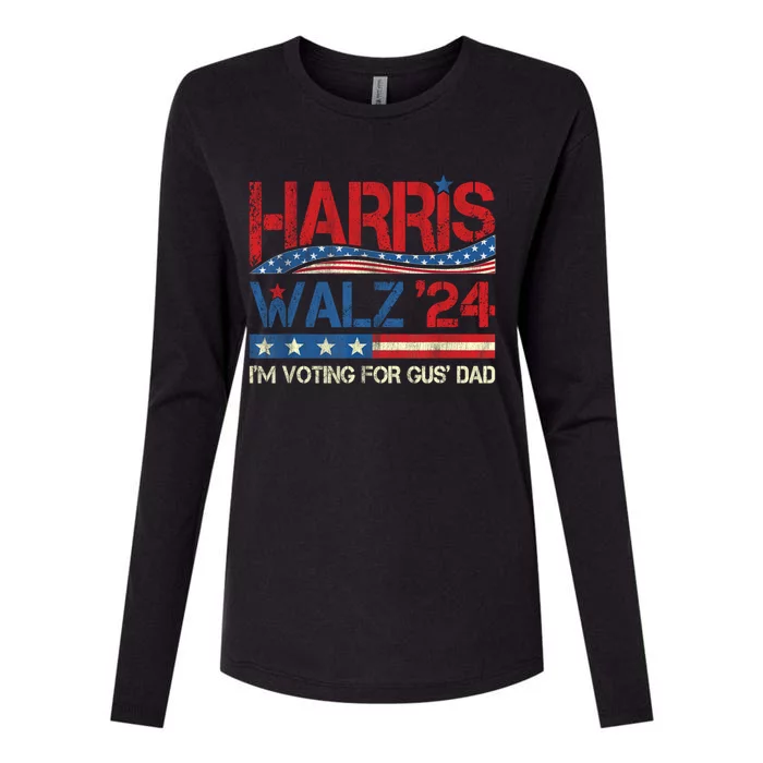 IM Voting For Gus Walz Dad Harris Walz 2024 Womens Cotton Relaxed Long Sleeve T-Shirt