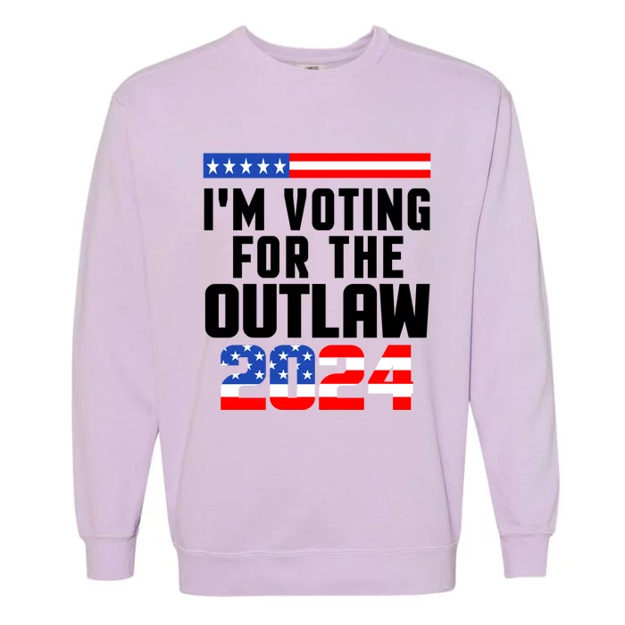 Im Voting For The Outlaw Trump 2024 Garment-Dyed Sweatshirt