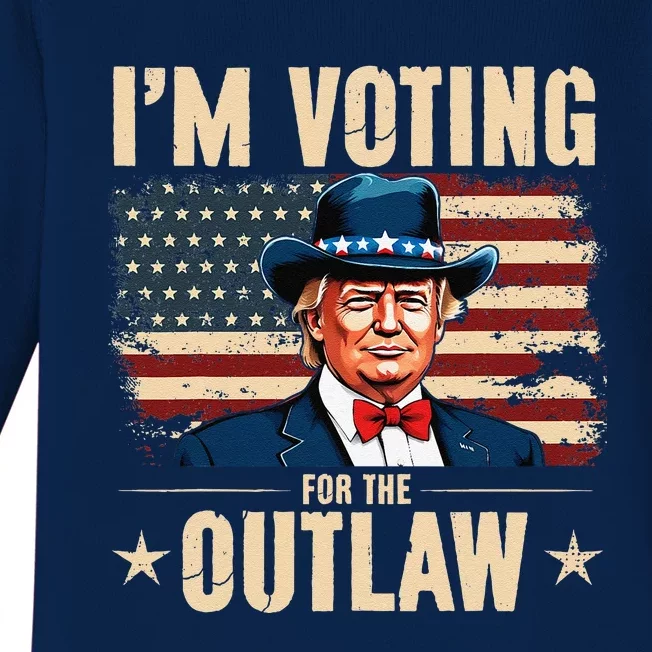 IM Voting For The Outlaw Trump President Baby Long Sleeve Bodysuit