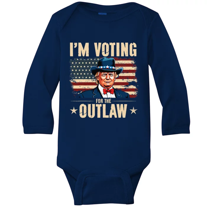 IM Voting For The Outlaw Trump President Baby Long Sleeve Bodysuit