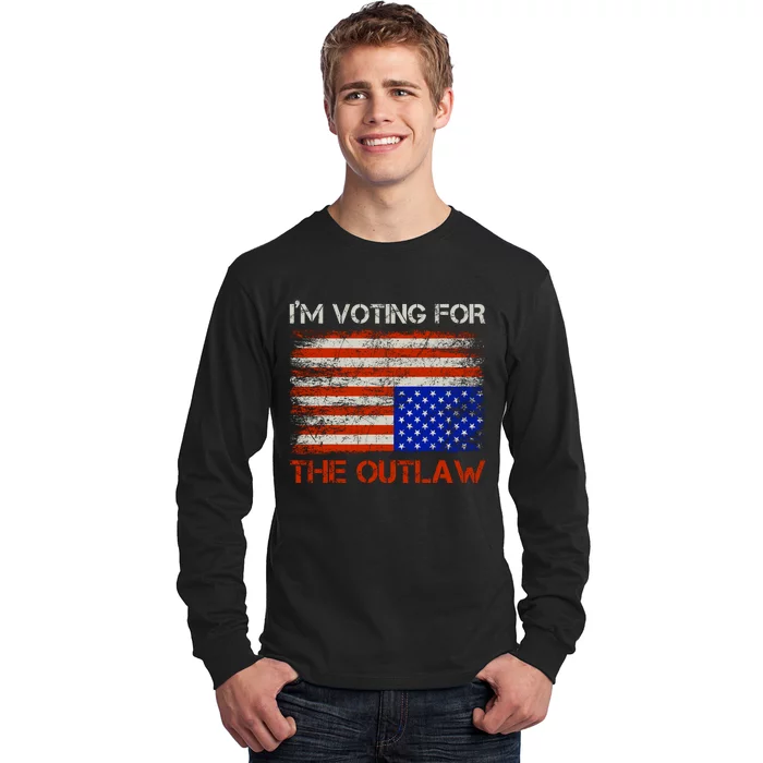 Im Voting For The Outlaw Funny Trump Maga 2024 Long Sleeve Shirt