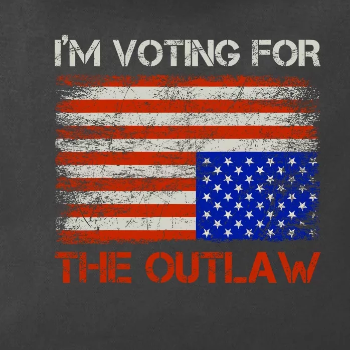 Im Voting For The Outlaw Funny Trump Maga 2024 Zip Tote Bag