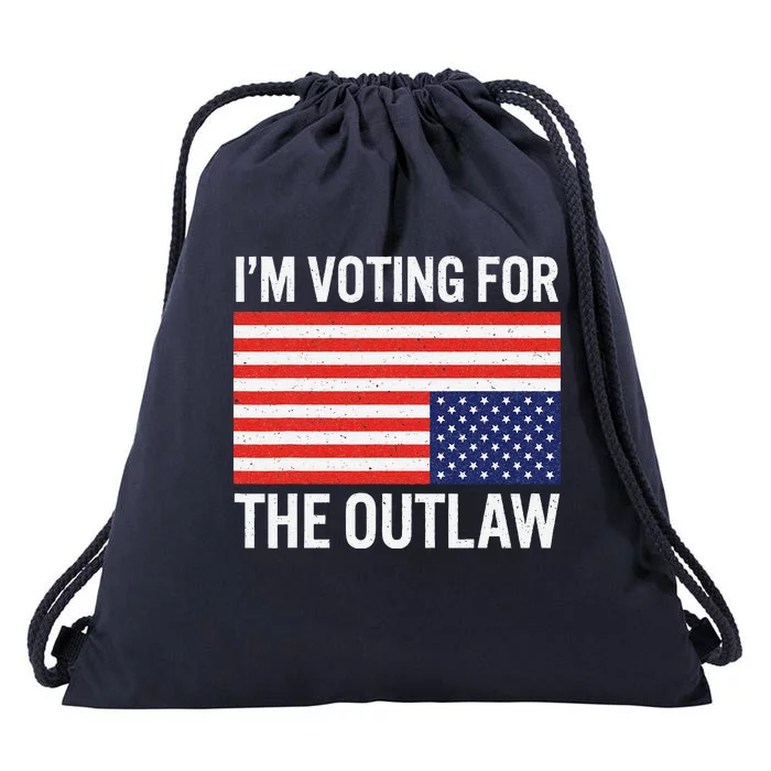 IM Voting For The Outlaw Drawstring Bag