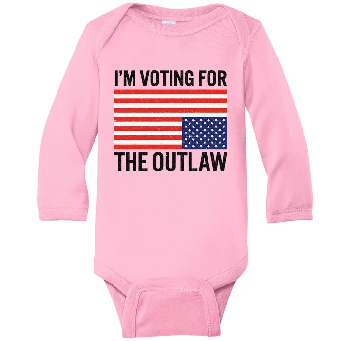 IM Voting For The Outlaw Baby Long Sleeve Bodysuit