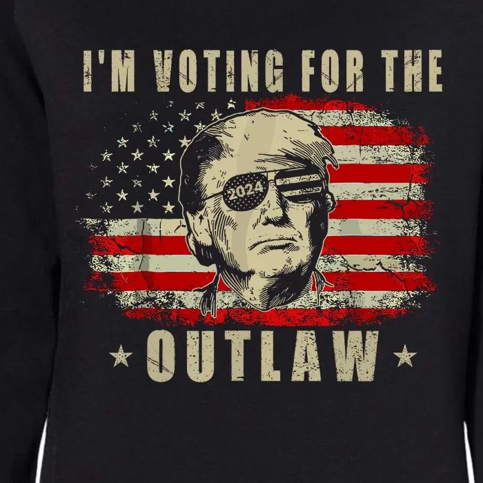 Im Voting For The Outlaw Funny Trump Maga 2024 Womens California Wash Sweatshirt