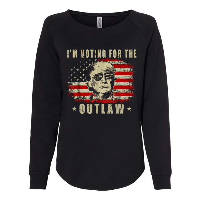 Im Voting For The Outlaw Funny Trump Maga 2024 Womens California Wash Sweatshirt