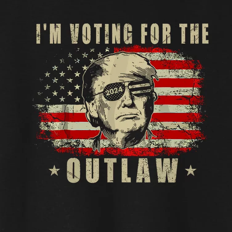 Im Voting For The Outlaw Funny Trump Maga 2024 Women's Crop Top Tee