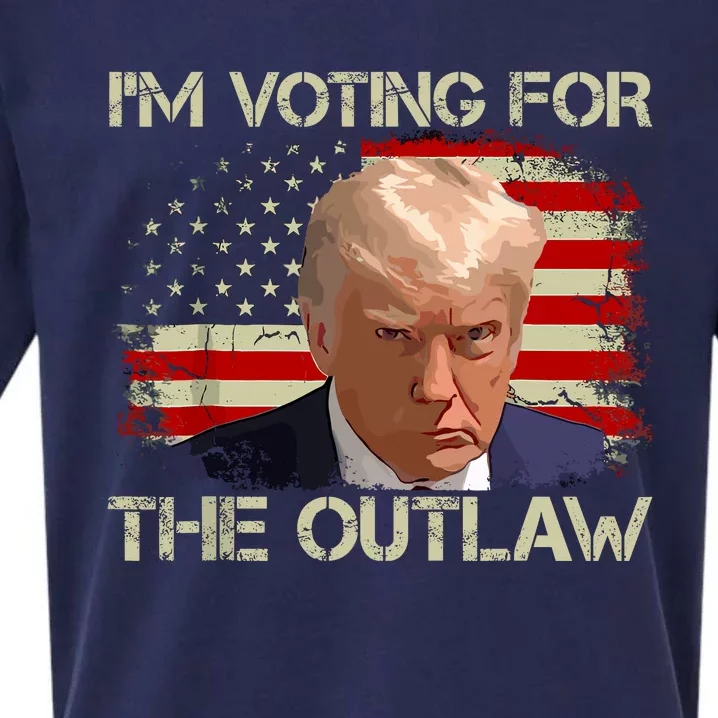 Im Voting For The Outlaw Funny Trump Maga 2024 Sueded Cloud Jersey T-Shirt