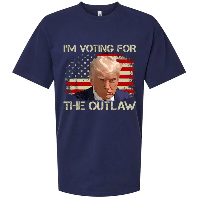 Im Voting For The Outlaw Funny Trump Maga 2024 Sueded Cloud Jersey T-Shirt