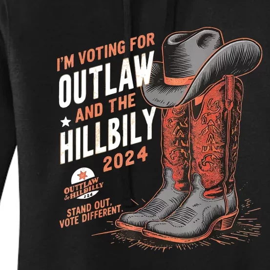 Im Voting For The Outlaw And The Hillbilly 2024 Retro Women's Pullover Hoodie