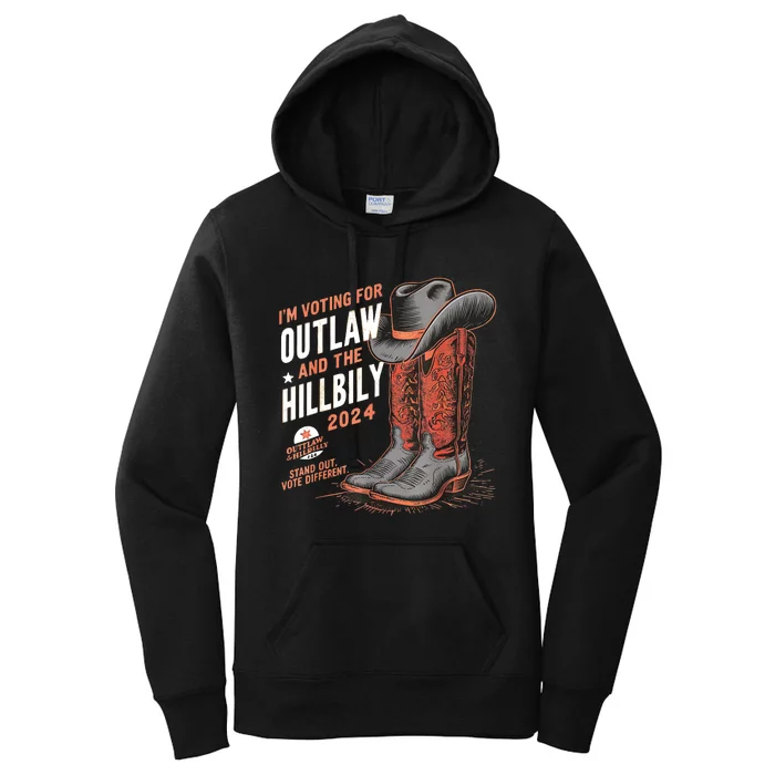 Im Voting For The Outlaw And The Hillbilly 2024 Retro Women's Pullover Hoodie