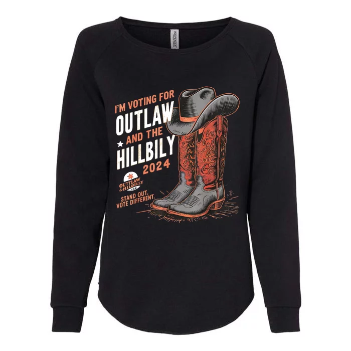 Im Voting For The Outlaw And The Hillbilly 2024 Retro Womens California Wash Sweatshirt