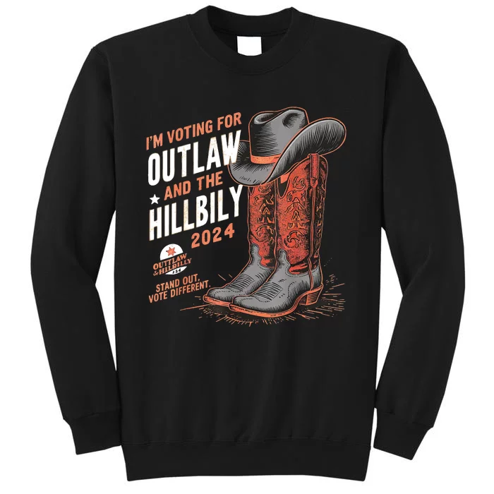 Im Voting For The Outlaw And The Hillbilly 2024 Retro Tall Sweatshirt