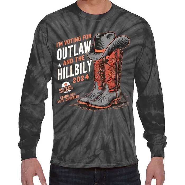 Im Voting For The Outlaw And The Hillbilly 2024 Retro Tie-Dye Long Sleeve Shirt