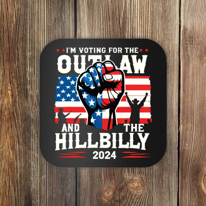 Im Voting For The Outlaw And The Hillbilly 2024 Us Flag Coaster