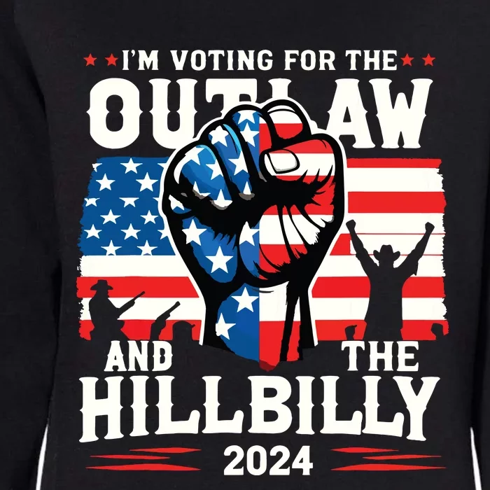 Im Voting For The Outlaw And The Hillbilly 2024 Us Flag Womens California Wash Sweatshirt