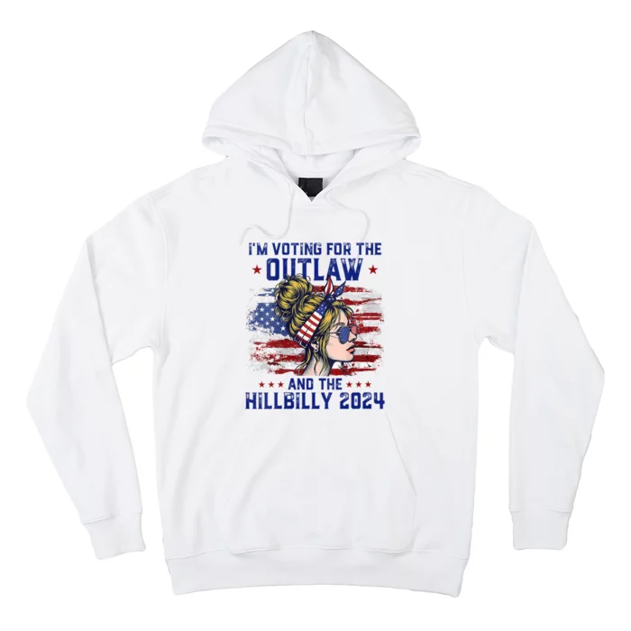 Im Voting For The Outlaw And The Hillbilly 2024 Us Flag Hoodie