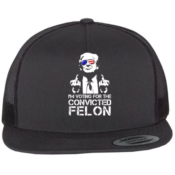 Im Voting For The Convicted Felon 2024 Flat Bill Trucker Hat