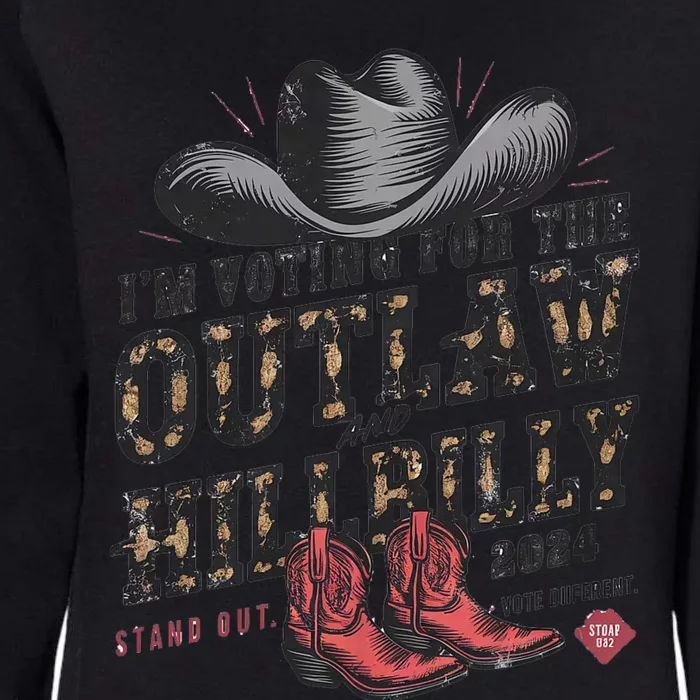 IM Voting For The Outlaw And The Hillbilly 2024 Retro Womens California Wash Sweatshirt