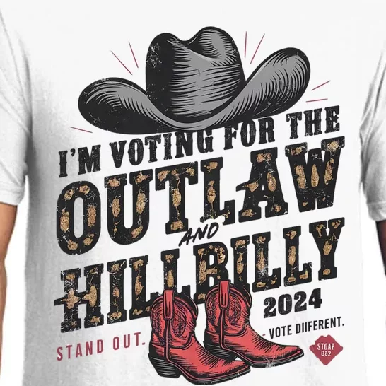 IM Voting For The Outlaw And The Hillbilly 2024 Retro Pajama Set