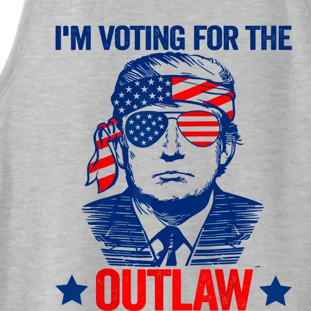 Im Voting For The Outlaw Funny Trump Maga 2024 Ladies Tri-Blend Wicking Tank