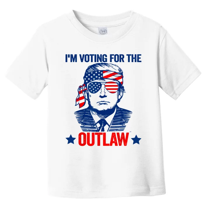 Im Voting For The Outlaw Funny Trump Maga 2024 Toddler T-Shirt