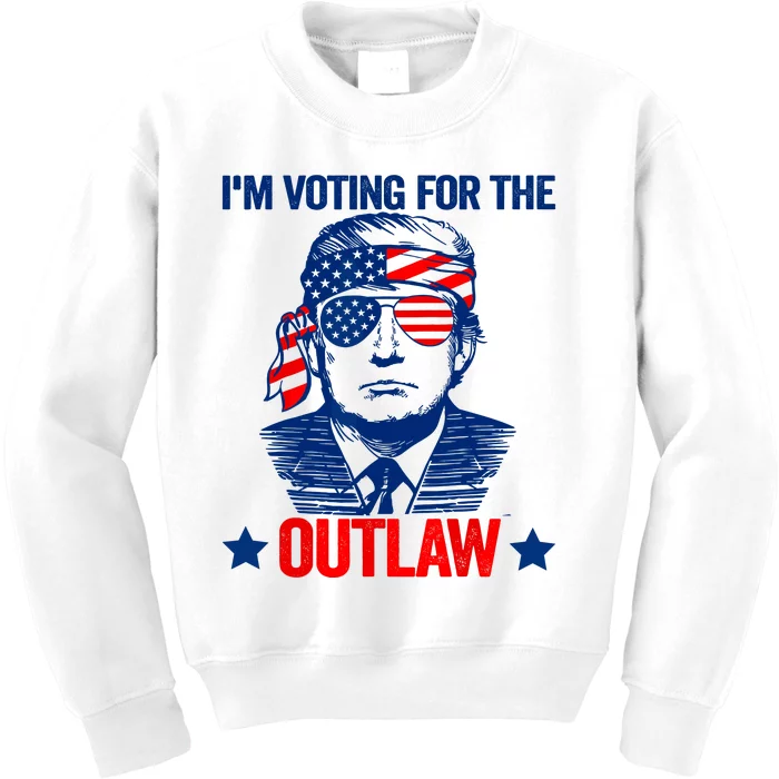 Im Voting For The Outlaw Funny Trump Maga 2024 Kids Sweatshirt