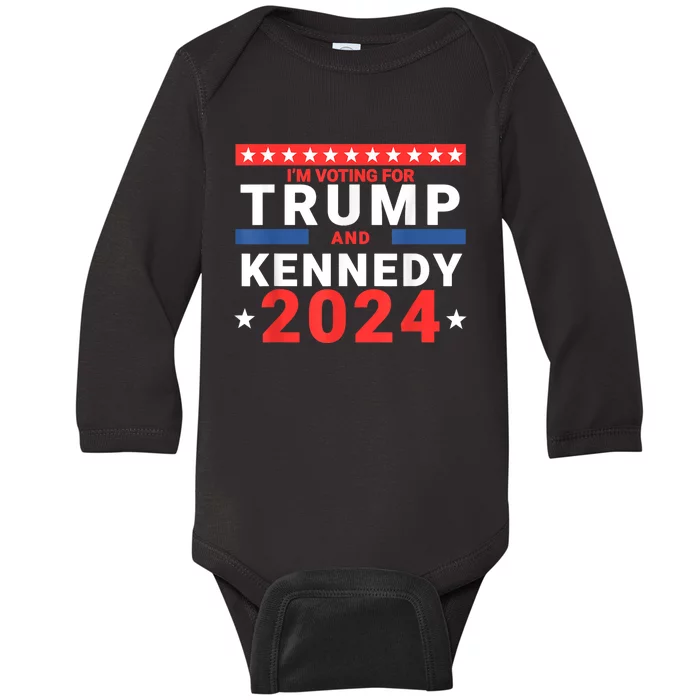 IM Voting For Trump And Kennedy 2024 Baby Long Sleeve Bodysuit