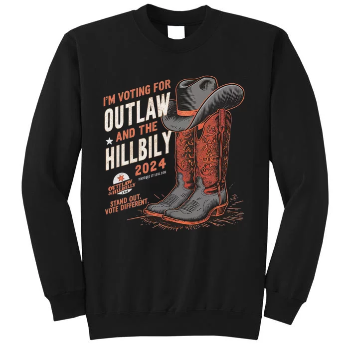 Im Voting For The Outlaw And The Hillbilly 2024 Retro Tall Sweatshirt