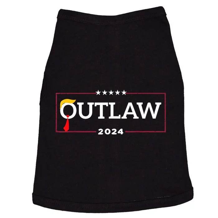 Im Voting For The Outlaw The Convicted Felon Funny Trump Doggie Tank