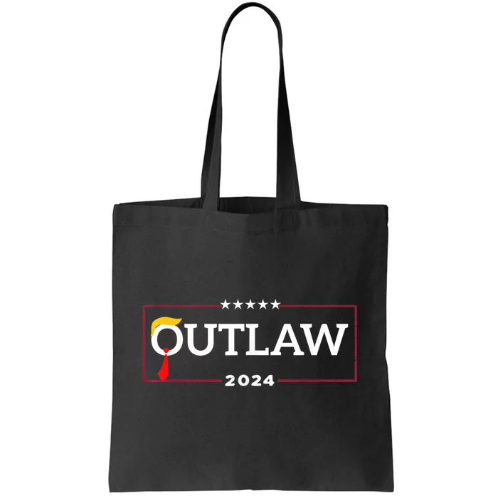 Im Voting For The Outlaw The Convicted Felon Funny Trump Tote Bag