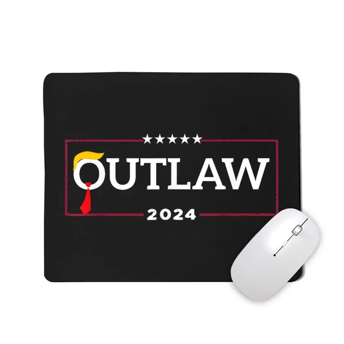 Im Voting For The Outlaw The Convicted Felon Funny Trump Mousepad