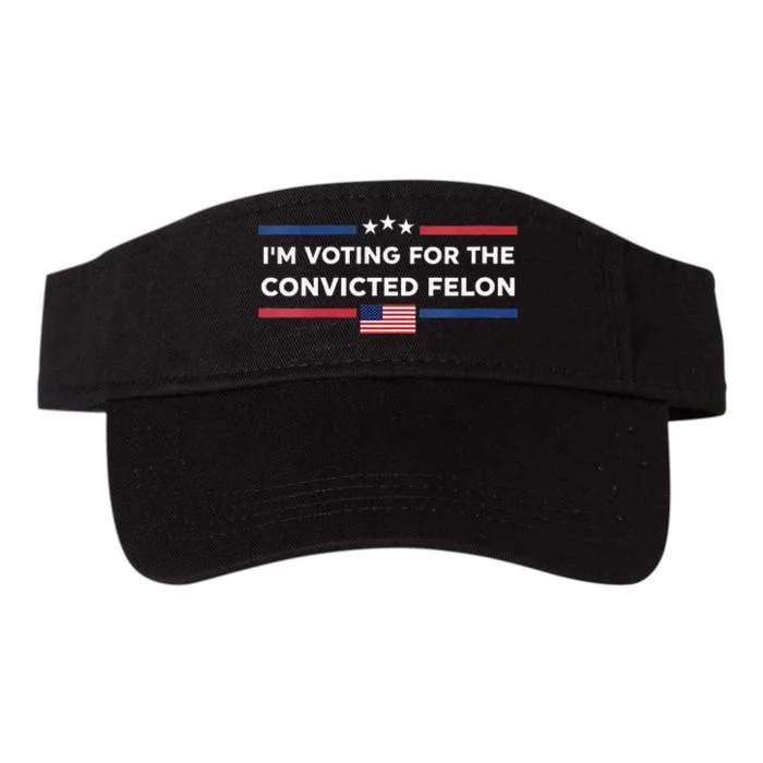 Im Voting For Convicted Felon Us Flag Trump 2024 Valucap Bio-Washed Visor