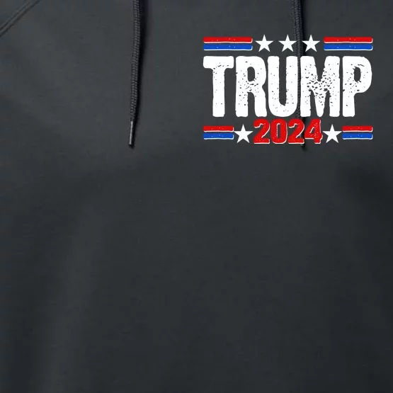 Im Voting For The Felon Trump 2024 Front Back Front & Back Performance Fleece Hoodie