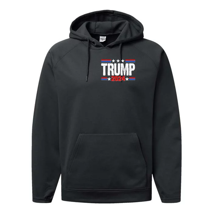 Im Voting For The Felon Trump 2024 Front Back Front & Back Performance Fleece Hoodie