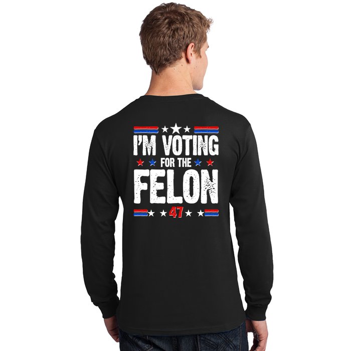 Im Voting For The Felon Trump 2024 Front Back Front & Back Long Sleeve Shirt