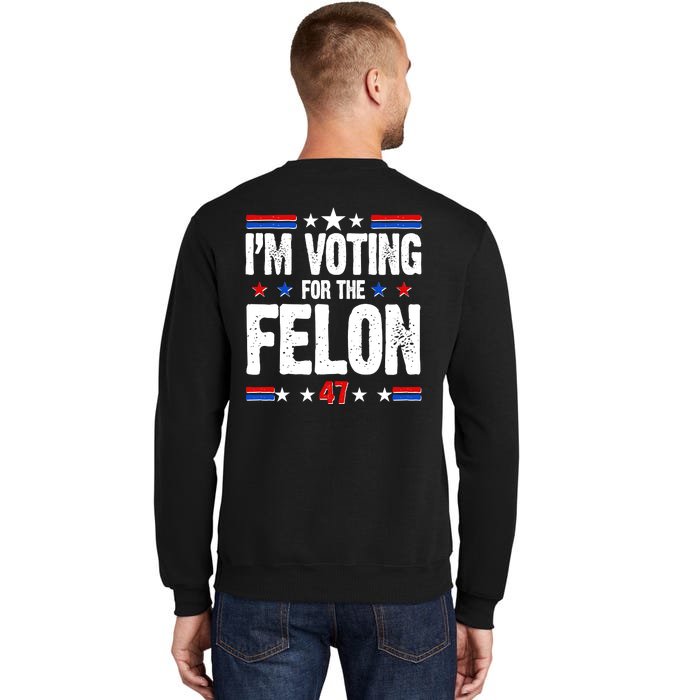 Im Voting For The Felon Trump 2024 Front Back Front & Back Sweatshirt