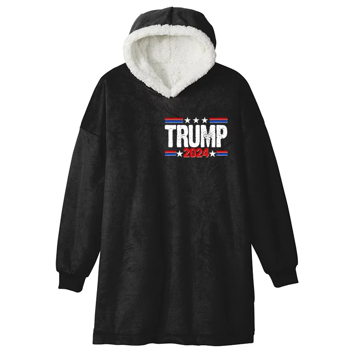 Im Voting For The Felon Trump 2024 Front Back Front & Back Hooded Wearable Blanket