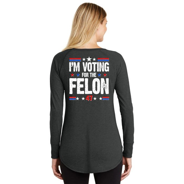 Im Voting For The Felon Trump 2024 Front Back Front & Back Women's Perfect Tri Tunic Long Sleeve Shirt